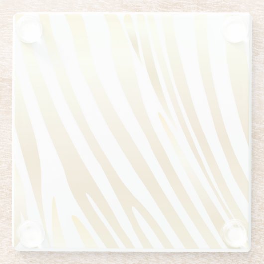 Zebra Stripes Gold Pattern Trendy Design Glazen Onderzetter (Achterkant)
