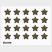 Zebra Stripes Gouden Messing Elegantie Ster Sticker (Vel)