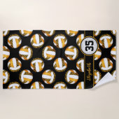 zebra stripes gouden oranje sportmeisjes volleybal strandlaken (Voorkant)