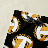 zebra stripes gouden oranje sportmeisjes volleybal strandlaken (In situ)