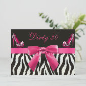 Zebra Stripes & Hoge Hakken Verjaardagsfeest 30e Kaart (Staand voorkant)