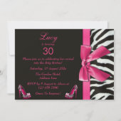 Zebra Stripes & Hoge Hakken Verjaardagsfeest 30e Kaart (Achterkant)