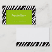 Zebra Stripes in Limoen Mammie Calling Card Contactkaartje (Voorkant / Achterkant)