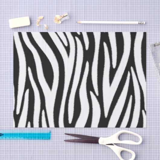 Zebra Stripes in zwart-wit bonteffect Tissuepapier (Craft)