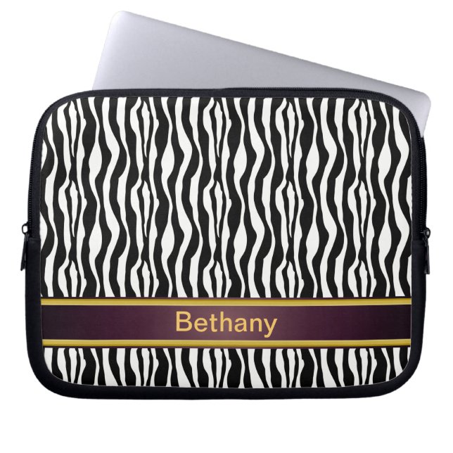 Zebra Stripes Laptop Sleeve (Voorkant)