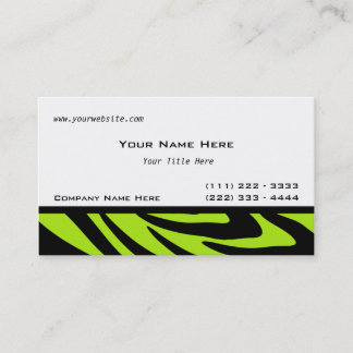 Zebra Stripes Lime Green Visitekaartje