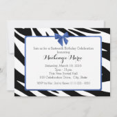 Zebra Stripes met Bow Sweet Sixteen Birthday Kaart (Achterkant)