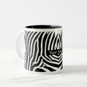 Zebra Stripes, met naam gepersonaliseerd Tweekleurige Koffiemok (Voorkant links)