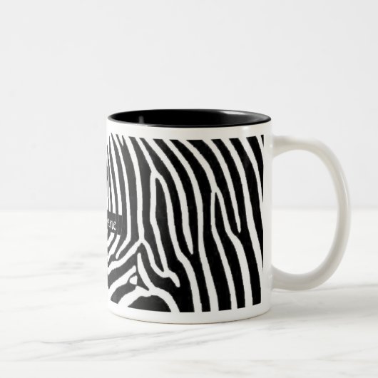 Zebra Stripes, met naam gepersonaliseerd Tweekleurige Koffiemok (Rechts)