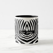 Zebra Stripes, met naam gepersonaliseerd Tweekleurige Koffiemok (Center)