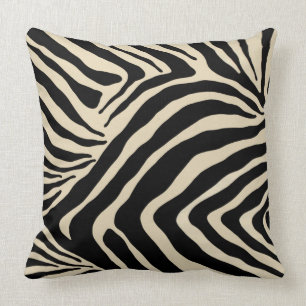 Zebra Stripes met zwarte achterzijde Kussen