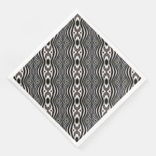 Zebra Stripes Mirror Pattern Black and White Servet (Hoek)
