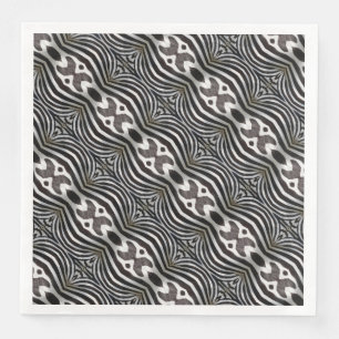 Zebra Stripes Mirror Pattern Black and White Servet