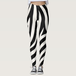 Zebra Stripes Moderne Print Leggings
