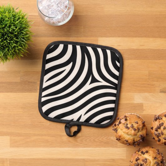 Zebra Stripes Moderne Print Pannenlap (Top down)