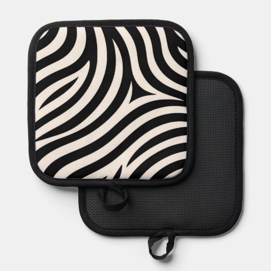 Zebra Stripes Moderne Print Pannenlap (Voorkant / Achterkant)