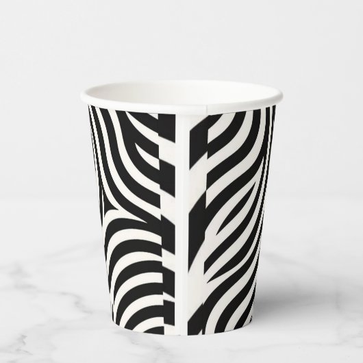 Zebra Stripes Moderne Print Papieren Bekers (Rechts)