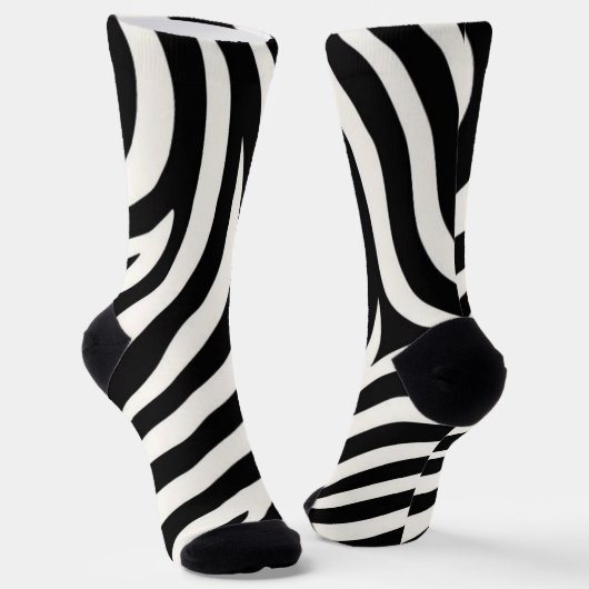 Zebra Stripes Moderne Print Sokken (Gebogen)