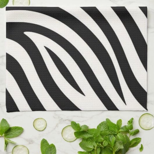 Zebra Stripes Moderne Print Theedoek (Gevouwen)