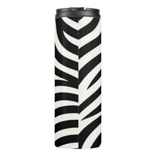 Zebra Stripes Moderne Print Thermosbeker (Achterkant)
