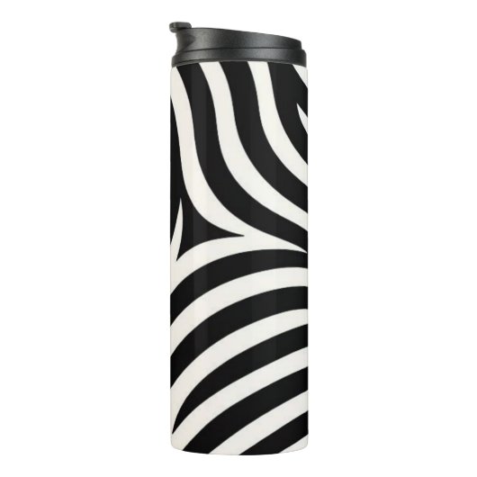 Zebra Stripes Moderne Print Thermosbeker (Geroteerd rechts)