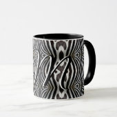 Zebra Stripes Monogram in zwart en wit Mok (Voorkant rechts)