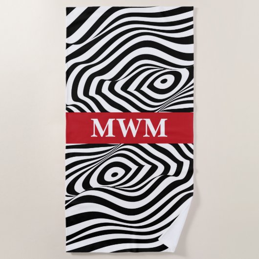 Zebra Stripes Monogram Strandlaken (Voorkant)