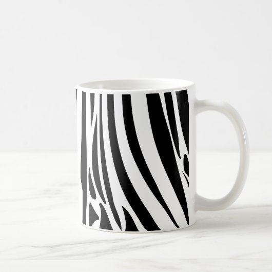 Zebra Stripes Oerwoud Black and White Pattern Koffiemok (Rechts)