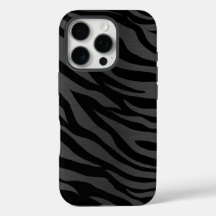 Zebra Stripes op donkergrijs iPhone 16 Pro Hoesje