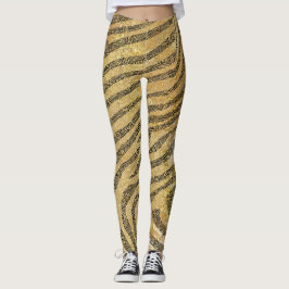 Zebra Stripes op gouden marmer Leggings