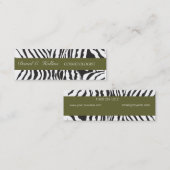 Zebra Stripes Optical Black White Mini Visitekaartje (Voorkant / Achterkant)