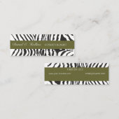 Zebra Stripes Optical Black White Mini Visitekaartje (Voorkant / Achterkant)