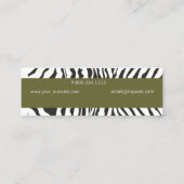 Zebra Stripes Optical Black White Mini Visitekaartje (Achterkant)