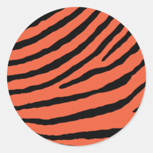 ZEBRA STRIPES: ORANJE en ZWART Ronde Sticker
