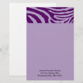 ZEBRA STRIPES: PAARS en LAVENDER Briefpapier (Voorkant / Achterkant)