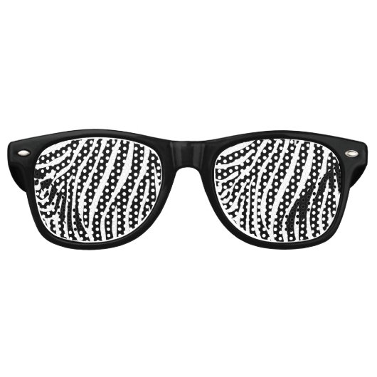 Zebra Stripes Party Shades Retro Zonnebril (Voorkant)