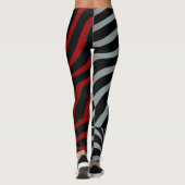 Zebra Stripes Pattern - 3D Red White Leggings (Achterkant)