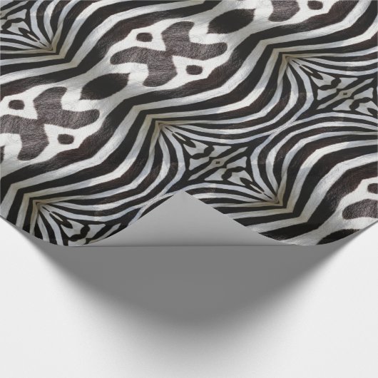 Zebra Stripes Pattern Black and White Willife Cadeaupapier (Hoek)