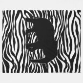 Zebra Stripes Pattern met Elephant + uw ideeën Fleece Deken (Voorkant (Horizontaal))