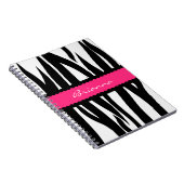 Zebra Stripes Pattern - Persoonlijke naam notebook Notitieboek (Rechterzijde)