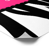 Zebra Stripes Pattern Persoonlijke naam Poster (Hoek)