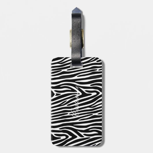 Zebra Stripes Pattern Thunder_Cove Bagagelabel (Achterkant verticaal)