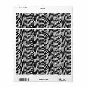Zebra Stripes Pattern Thunder_Cove Etiket (Full Sheet)