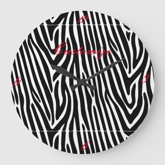 Zebra Stripes Pattern Thunder_Cove Grote Klok (Voorkant)