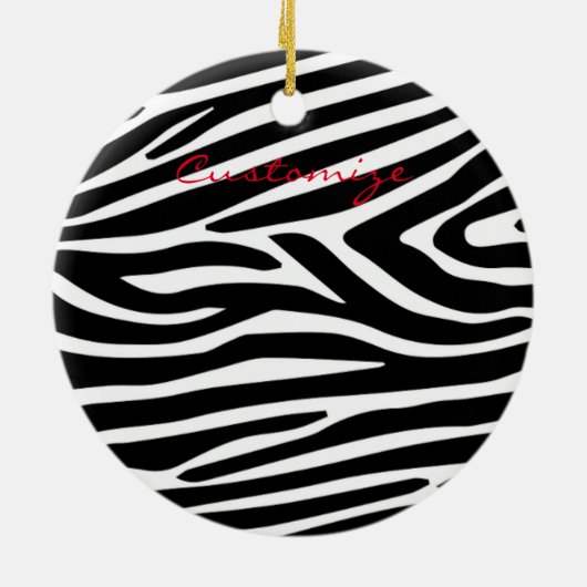 Zebra Stripes Pattern Thunder_Cove Keramisch Ornament (Achterkant)