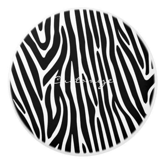Zebra Stripes Pattern Thunder_Cove Keramische Knop (Voorkant)
