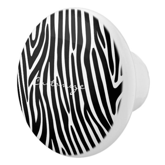 Zebra Stripes Pattern Thunder_Cove Keramische Knop (Rechts)