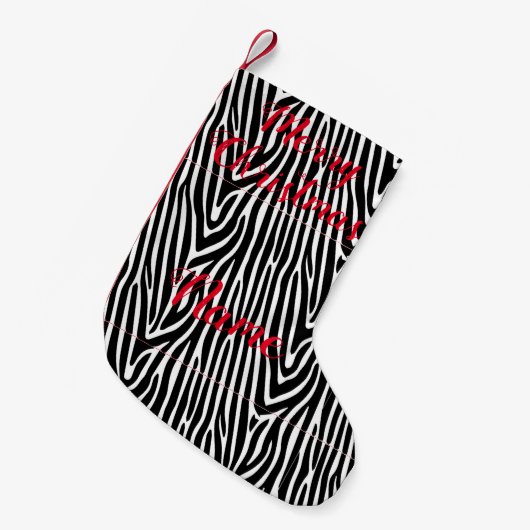 Zebra Stripes Pattern Thunder_Cove Kleine Kerstsok (Voorkant (Hangend))