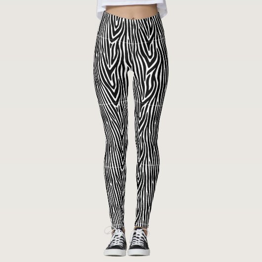 Zebra Stripes Pattern Thunder_Cove Leggings (Voorkant)