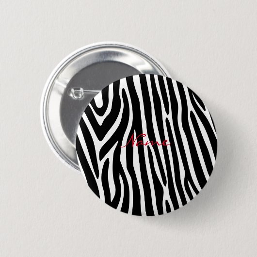 Zebra Stripes Pattern Thunder_Cove Ronde Button 5,7 Cm (Voorkant /achterkant)